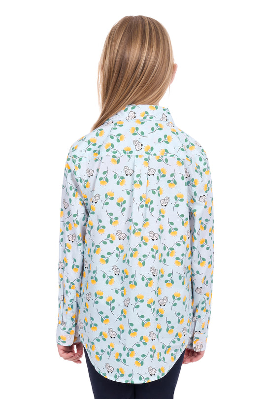 H6W7101166 Kid's Suzie Half Placket Long Sleeve Shirt | Light Blue