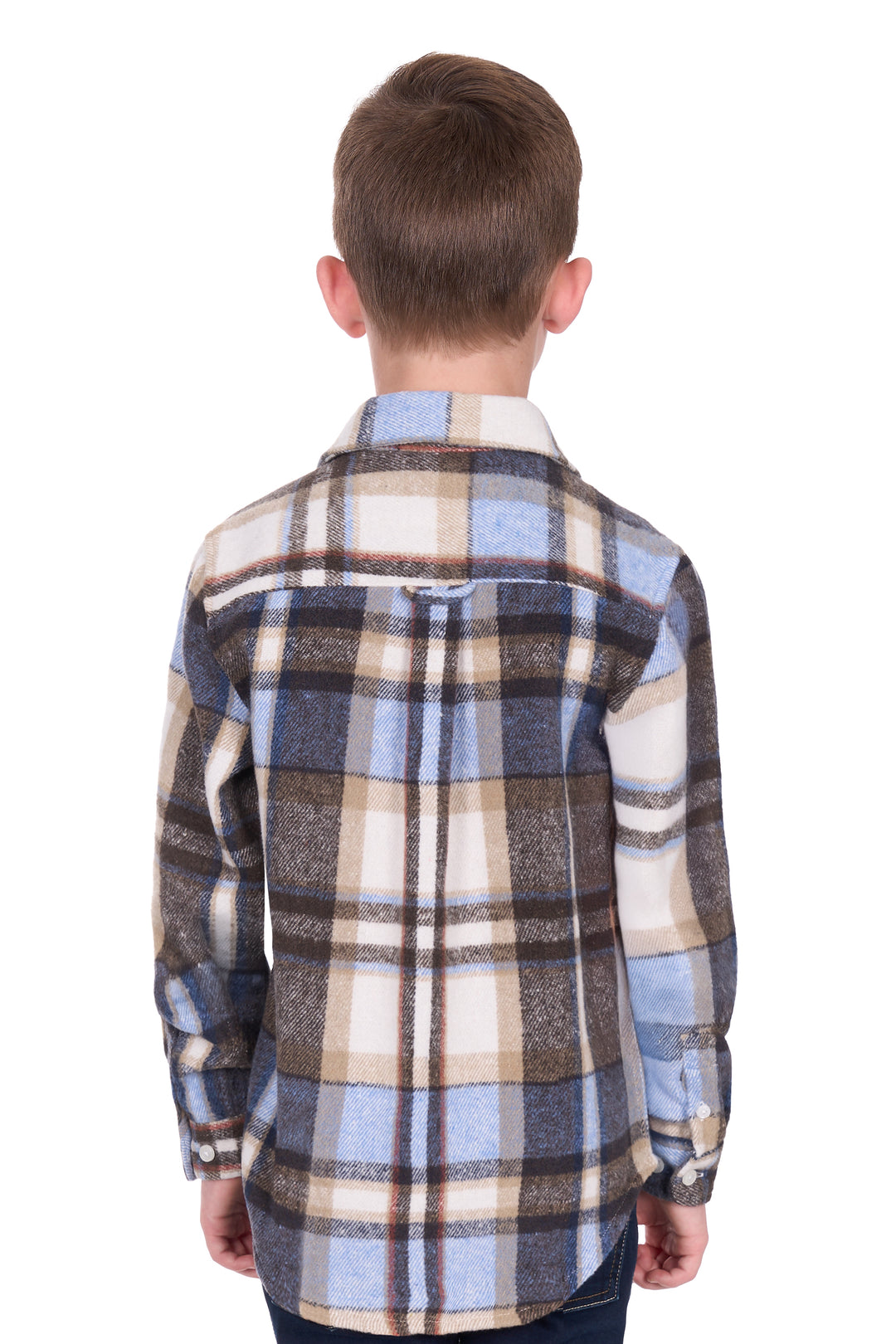 H6W7115283 Kid's Victor Thermal Long Sleeve Shirt | Tan / Blue