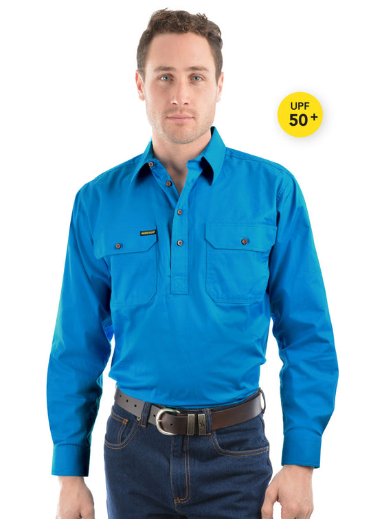 HCP1101002 Men's Half Placket Light Cotton Shirt | Multiple Colours