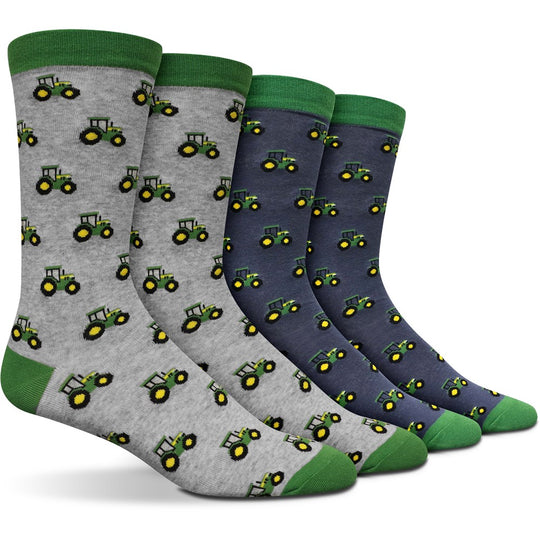 JD178G10CAU LP81715-JD Tractor Row Fashion Socks Crew-2 Pack