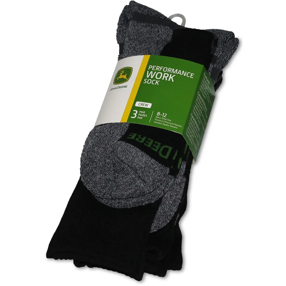LP73319 John Deere Black/Grey Crew Work Sock