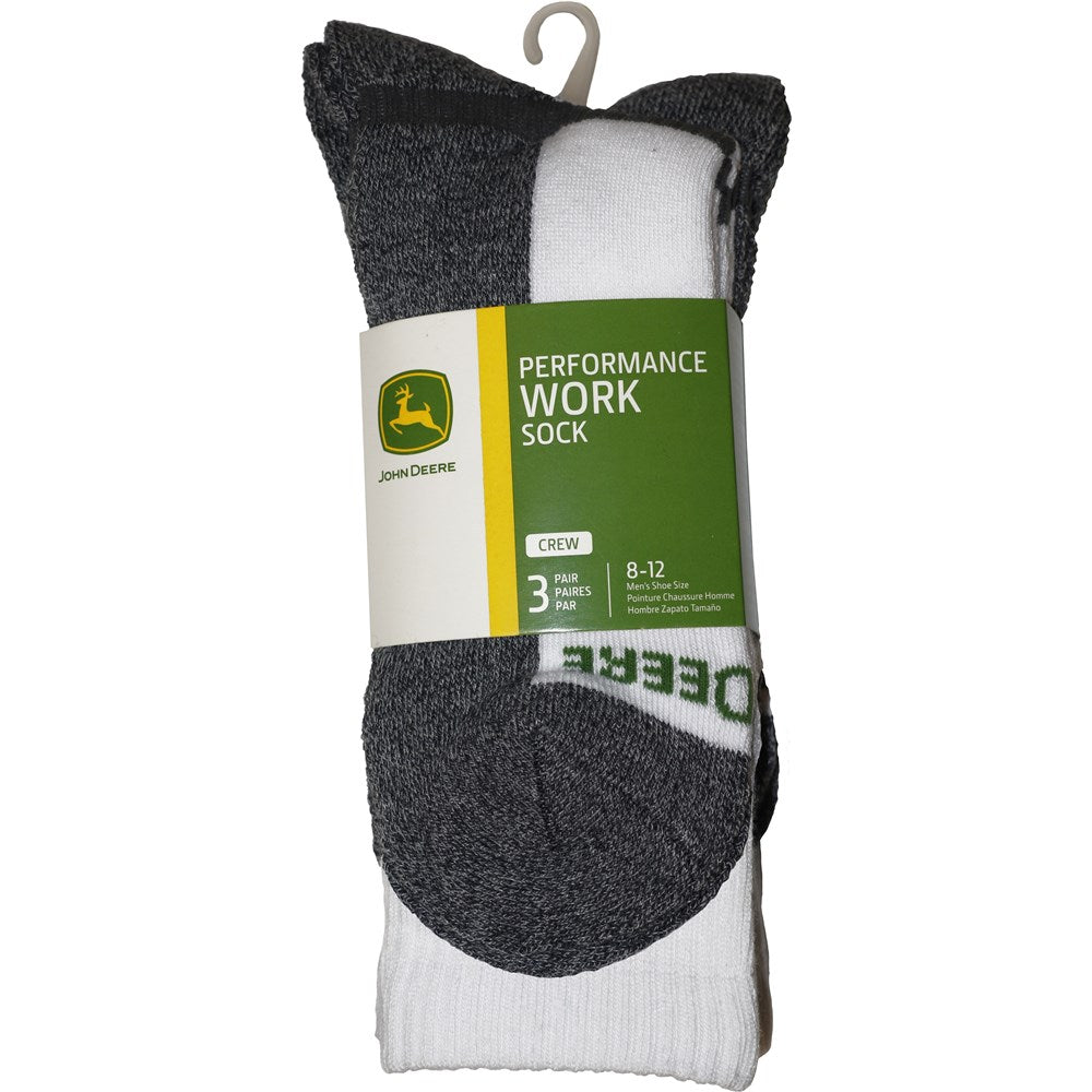 JD57410WHCAU LP73318-JD White/Grey Crew Work Socks - 3 Pack