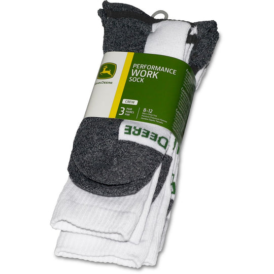 JD57410WHCAU LP73318-JD White/Grey Crew Work Socks - 3 Pack