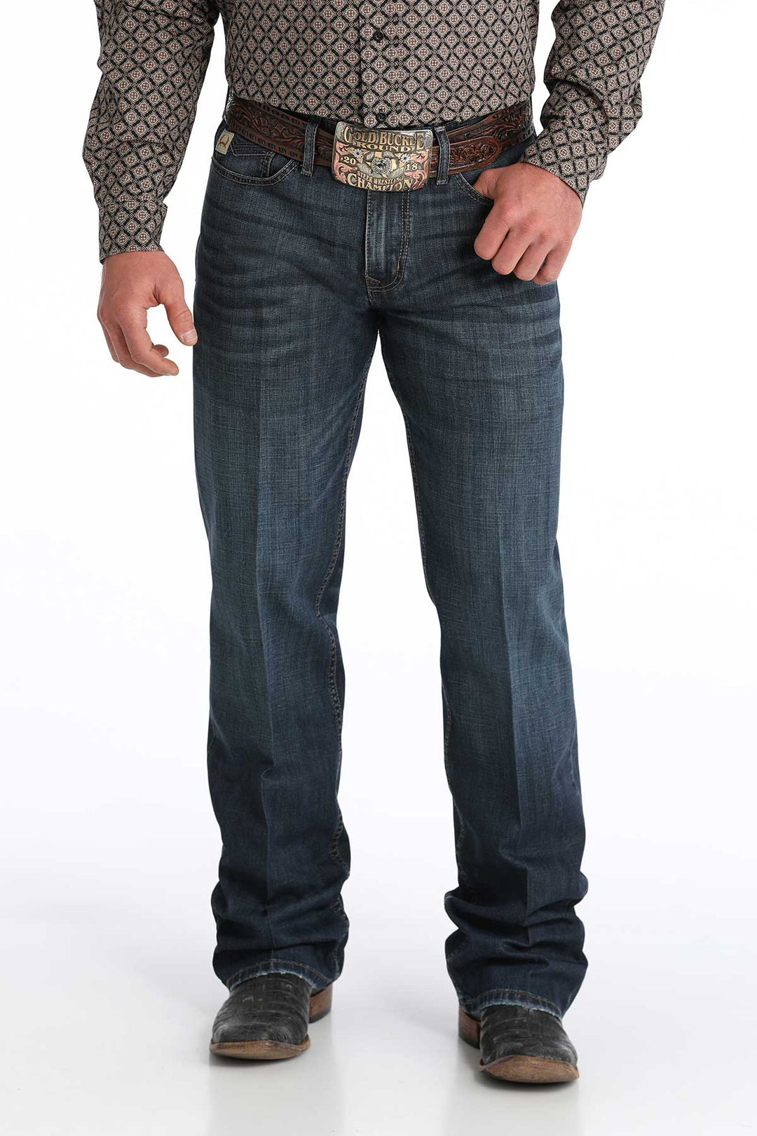 MB30037001 GRANT 34" Leg Cinch Jeans |  Dark Stone Wash
