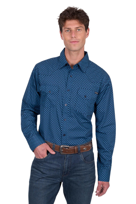 P5S1100072 Mens Brandon LS Shirt | Navy/Blue
