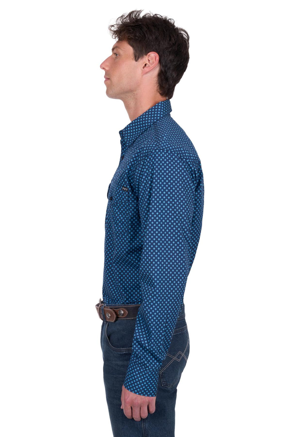 P5S1100072 Mens Brandon LS Shirt | Navy/Blue