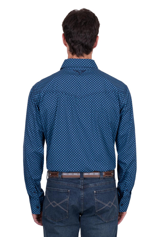 P5S1100072 Mens Brandon LS Shirt | Navy/Blue