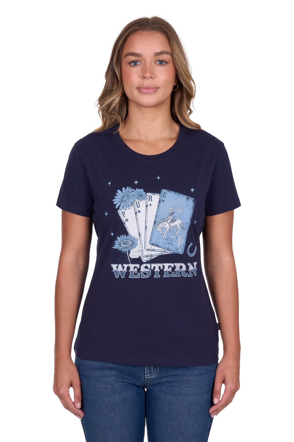 P5S2598101 Wmns Sherry SS Tee | Navy