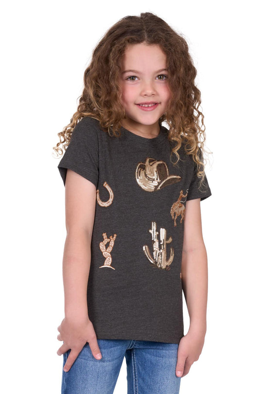 P5S5576141 Girls Bonita SS Tee | Charcoal Marle