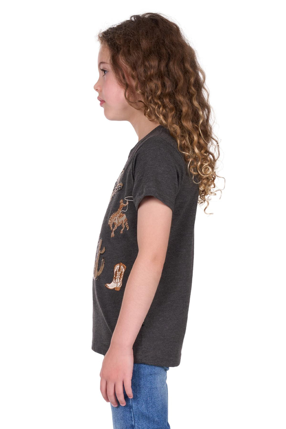 P5S5576141 Girls Bonita SS Tee | Charcoal Marle