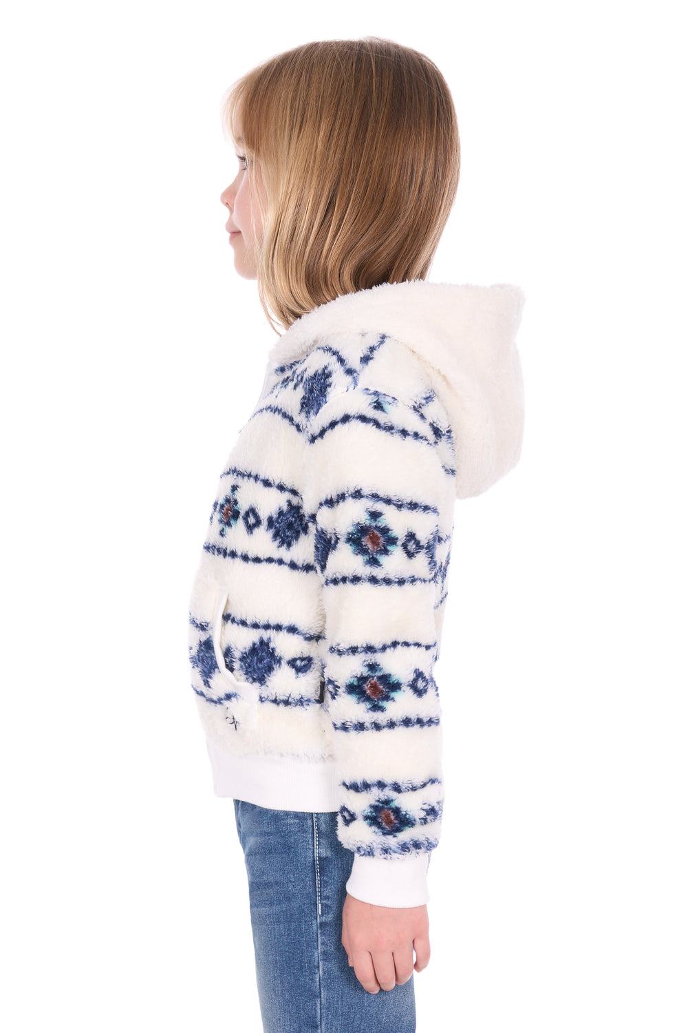 P6W5551219 Girl’s Sharna Fleece Zip Through Hoodie | Ivory