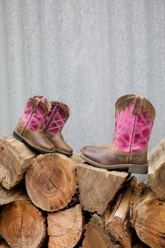 P6W78125T Toddler's Hattie Boot | Bark / Pink