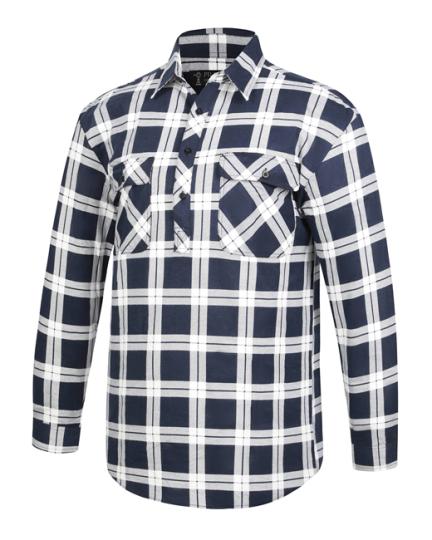 RM123SCF Flannelette Long Sleeve 1/2 Plkt Shirt