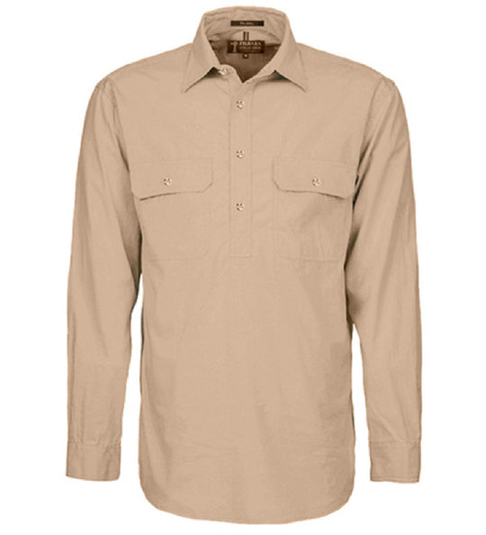 RM200CF Mens Pilbara Closed Front L/S Shirt