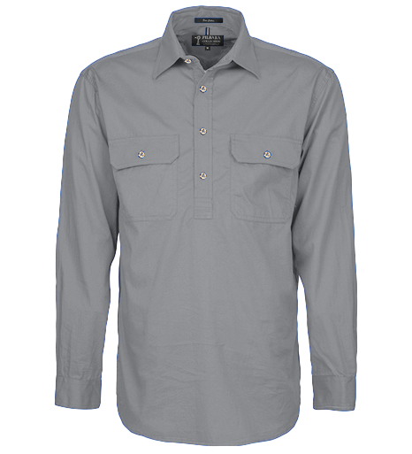 RM200CF Mens Pilbara Closed Front L/S Shirt