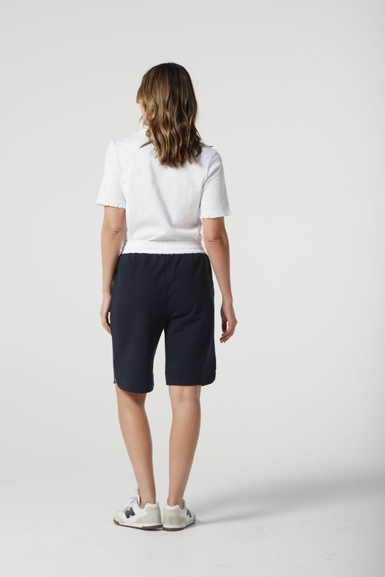 3294 Solid Frill Henley Cotton Tee