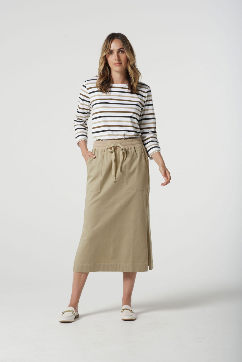 3261-22-S25 Multi Stripe Tee - Otter