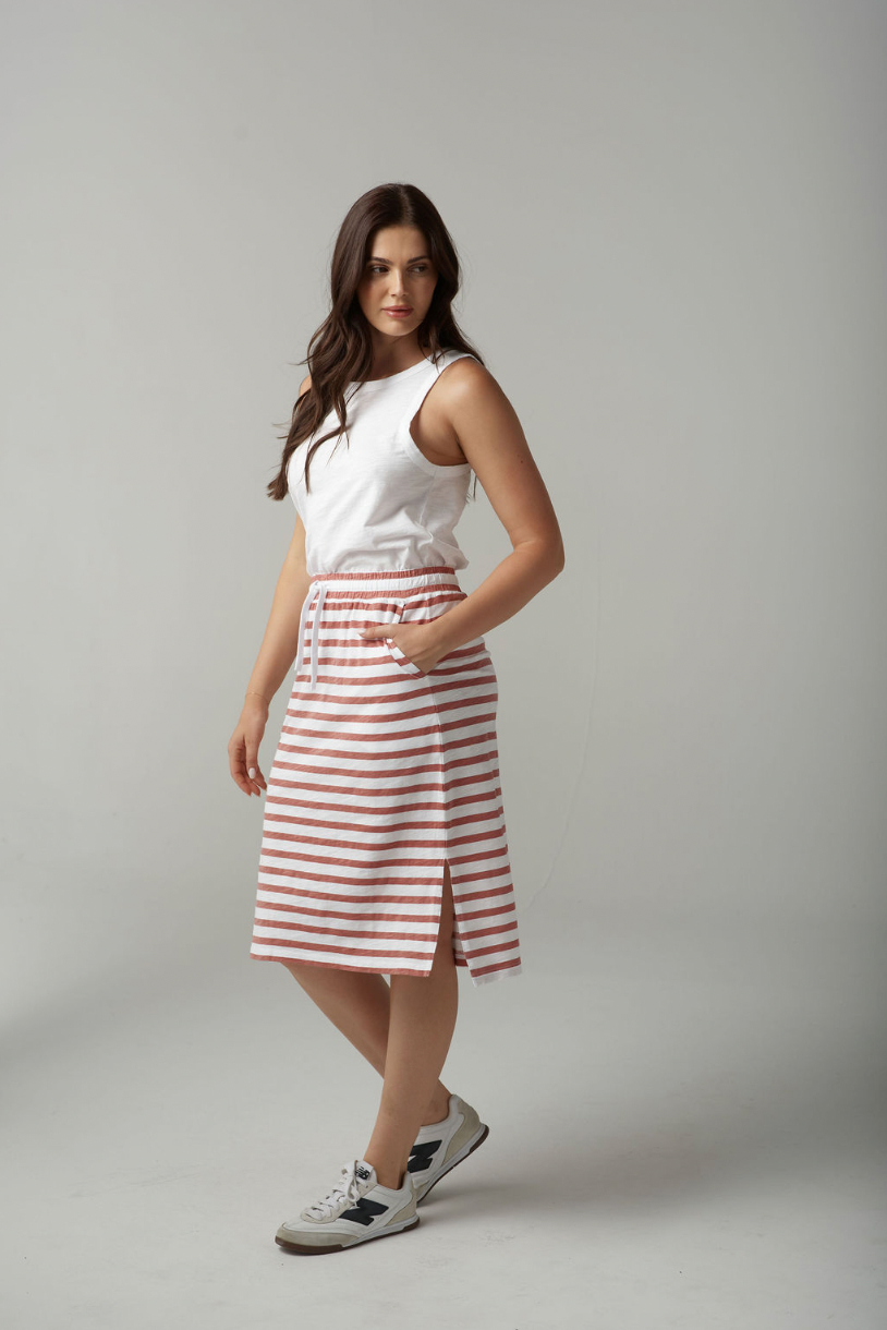 C1557-26-S25 Stripe Draw String Skirt