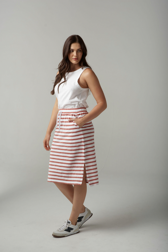 C1557-26-S25 Stripe Draw String Skirt