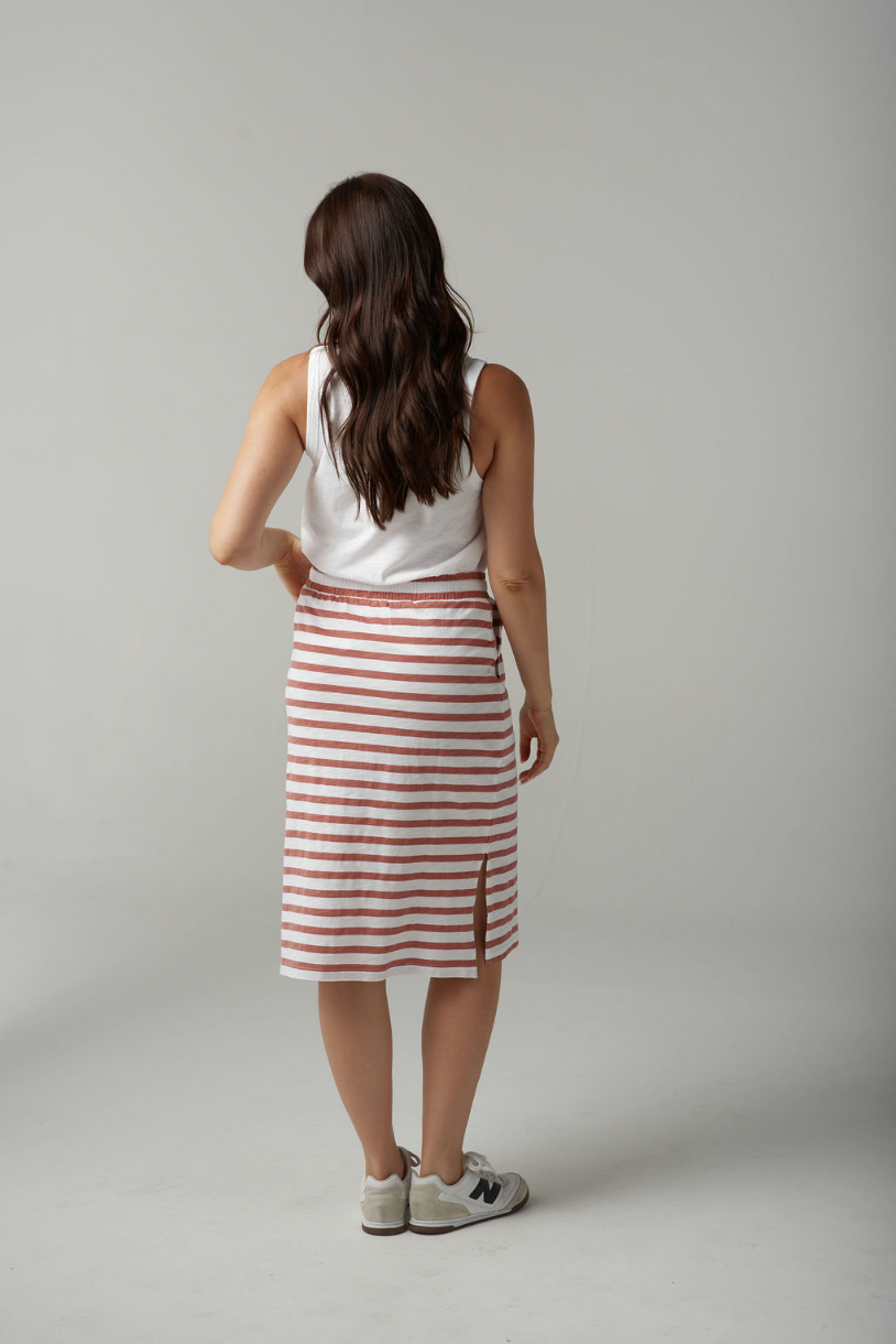 C1557-26-S25 Stripe Draw String Skirt