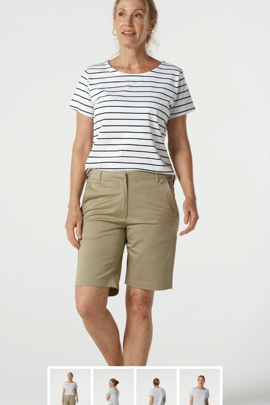 3310-21-S25 relax Cotton Crew Neck Stripe Tee