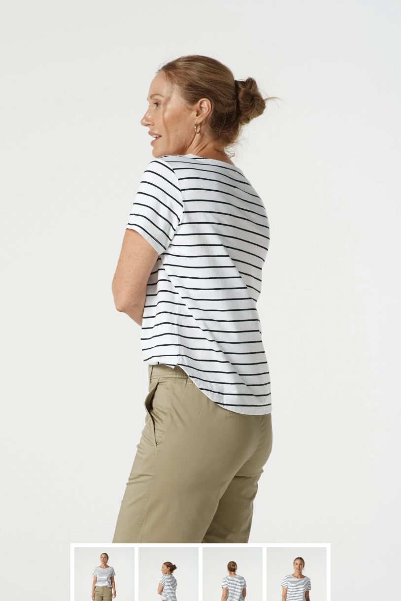 3310-21-S25 relax Cotton Crew Neck Stripe Tee