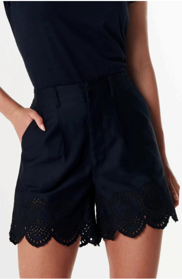 5314-26-S26 Salt Embroidered Cotton Shorts | Dark Navy