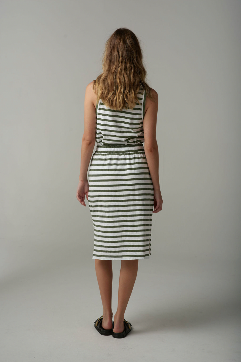 C1557-26-S25 Stripe Draw String Skirt