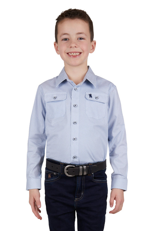 T4W3140031 Boys Eddie 2Pkt Ls Shirt