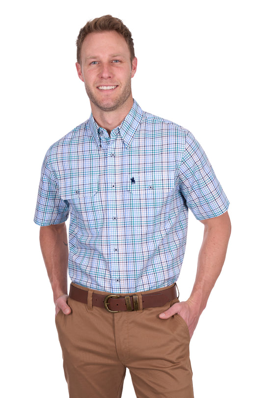 T5S1110040 Mens Matt 2PKT SS Shirt | Navy/Multi