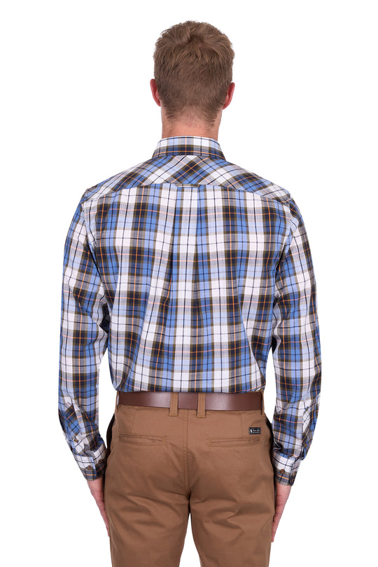 T5S1118037 Men’s Daniel Check 1-Pocket Long Sleeve Shirt | Navy/Green