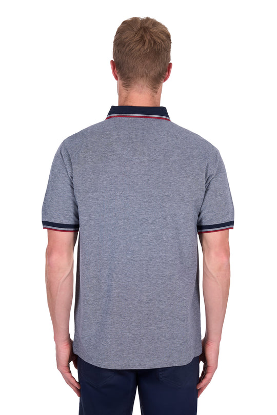 T5S1506013 Men’s Dan Tailored Short Sleeve Polo | Navy / Marle