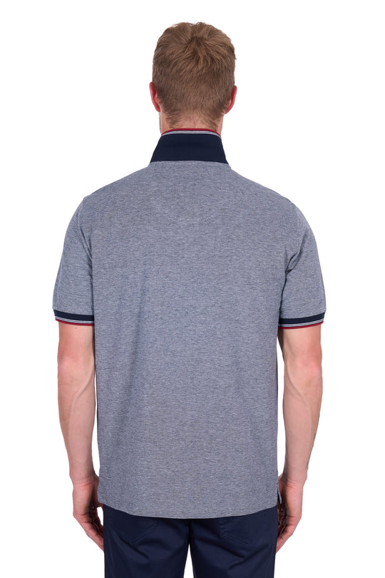 T5S1506013 Men’s Dan Tailored Short Sleeve Polo | Navy / Marle