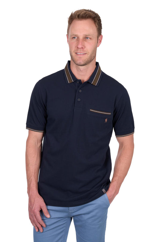 T5S1506014 Mens Ben tailored 1 PKT SS Polo | Blue Ocean
