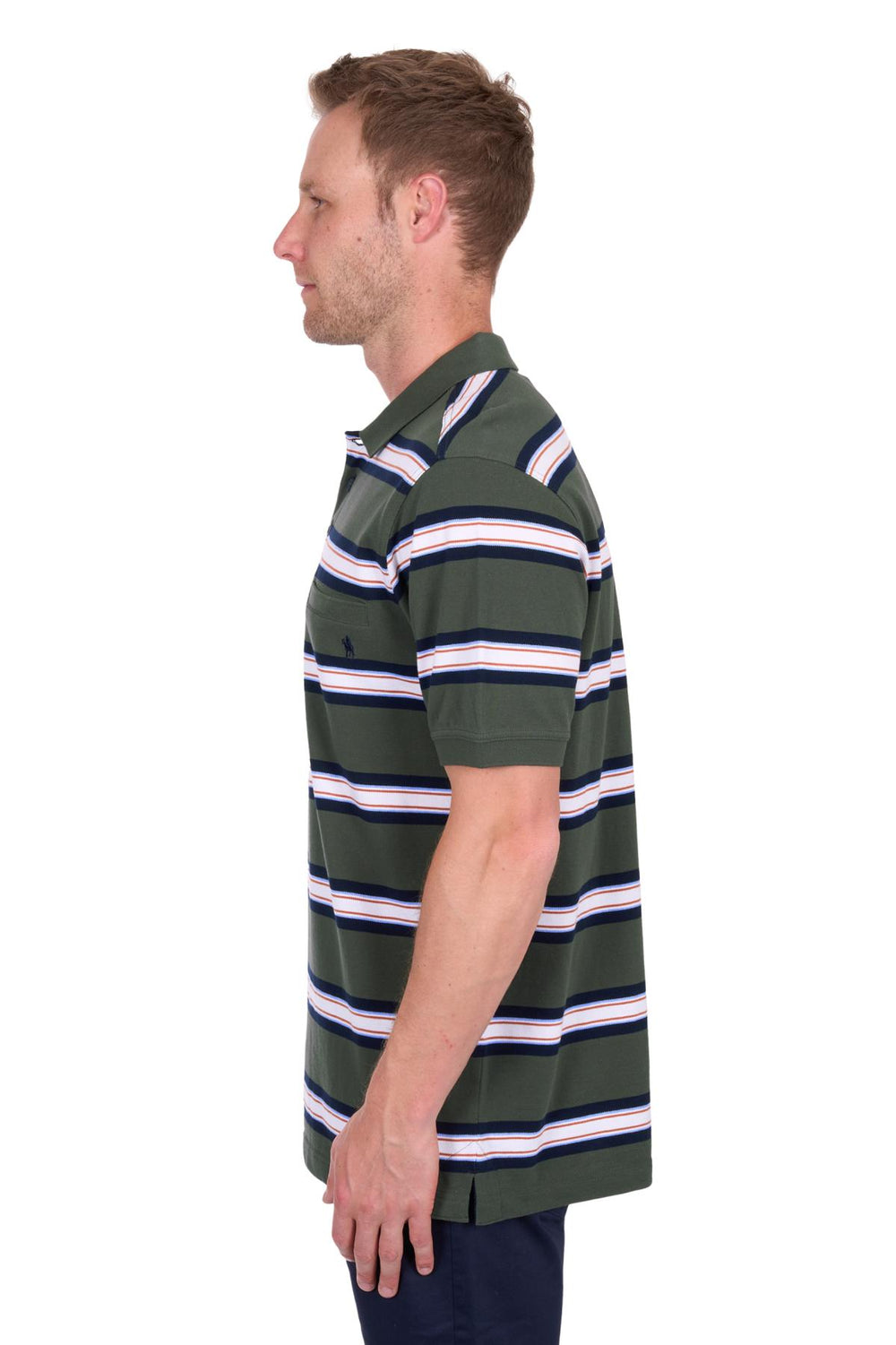 T5S1509022 Mens Chad 1 Pkt SS Polo | Navy/Green