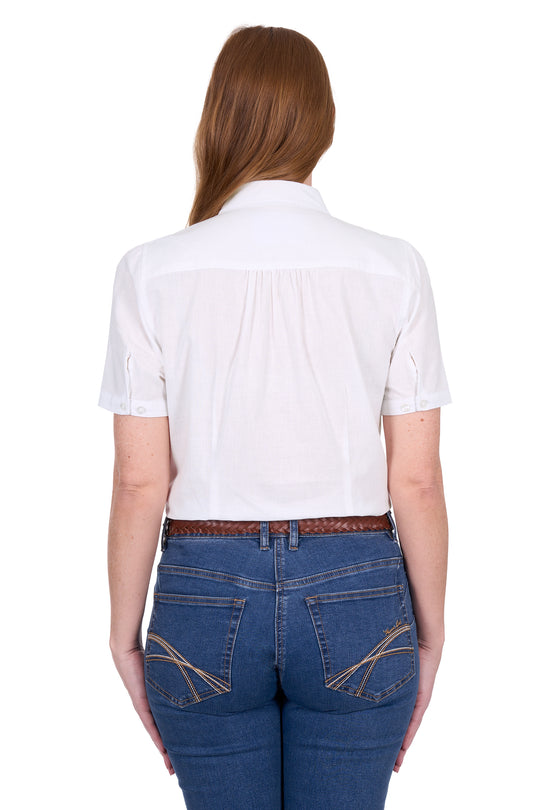 T5S2125045 Women’s Sally Linen Short Sleeve Shirt | White