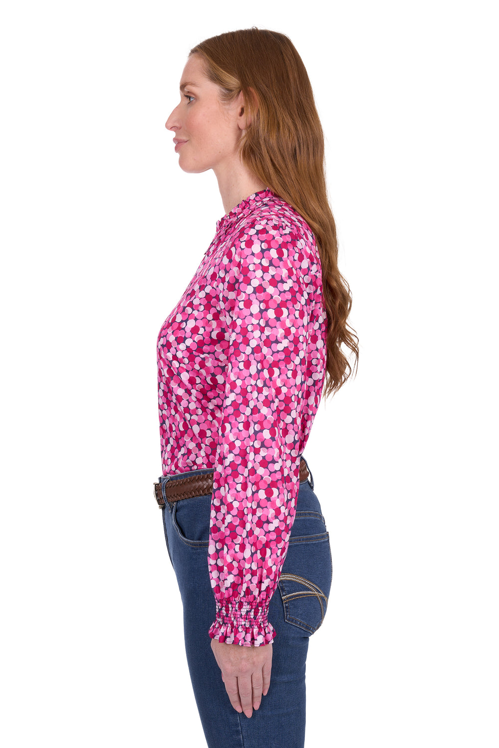 T5S2137090 Wmns Ruby LS Blouse | Hot Pink