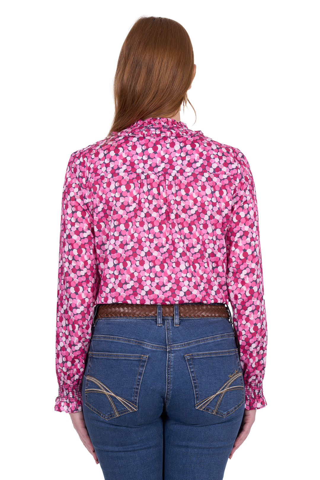 T5S2137090 Wmns Ruby LS Blouse | Hot Pink