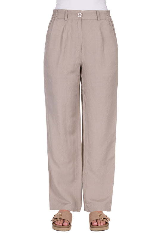 T5S2273051 Women’s Kathy Linen Pleat Pant | Natural