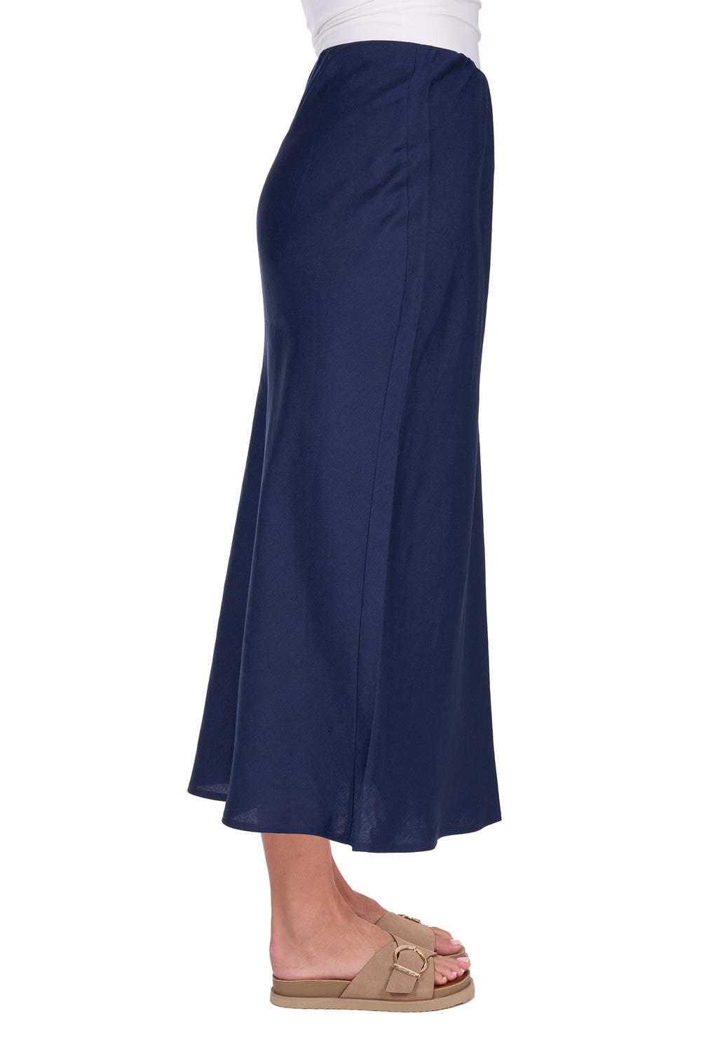 T5S2407051 Wmns Priscilla Linen Skirt | Navy