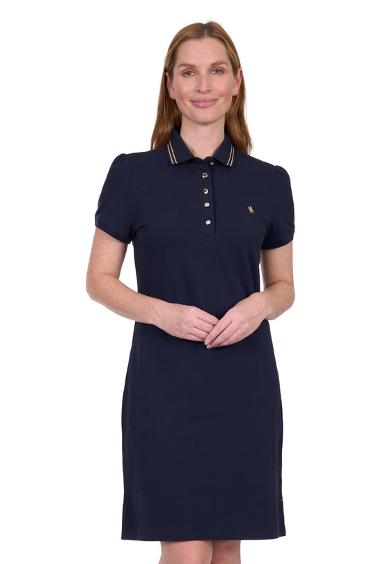 T5S2411066 Women's Traci Short Sleeve Polo Dress | Navy