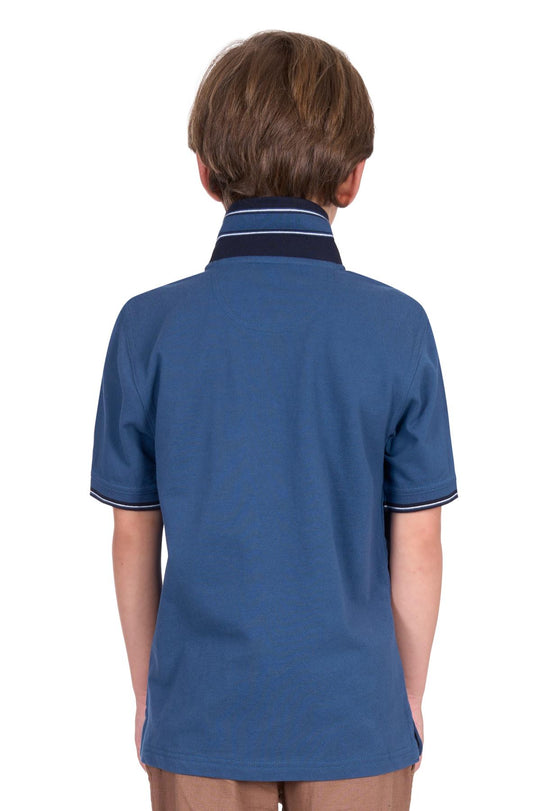 T5S3509014 Boys Ben 1Pkt SS Polo | Blue Ocean