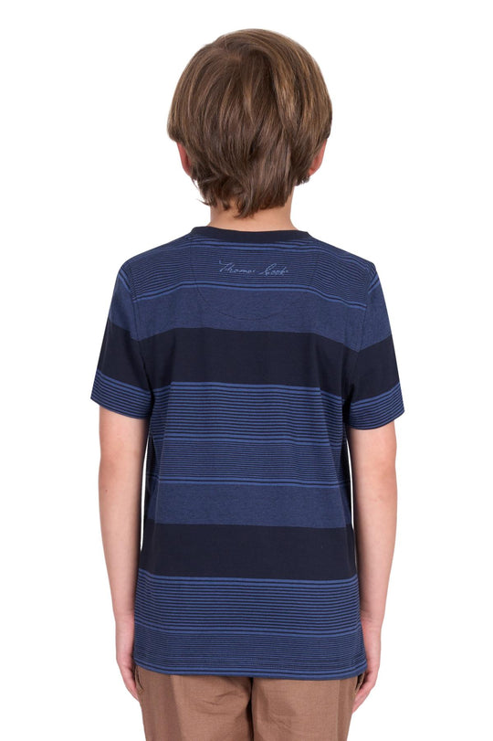 T5S3514011 Boys Edward 1Pkt SS Tee | Navy/Blue Ocean