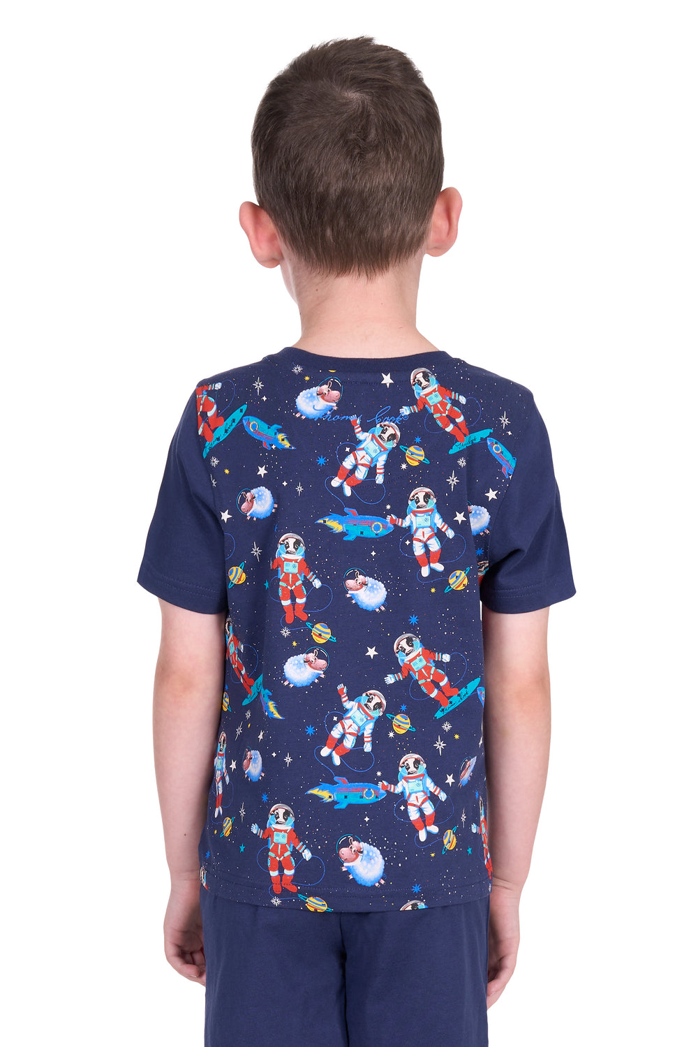 T5S3901PJS Boy’s Galaxy Glow In the Dark Pj’s | Navy