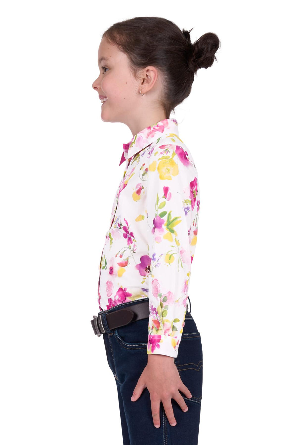 T5S5114094 Girls Mila LS Shirt | Pink/Multi