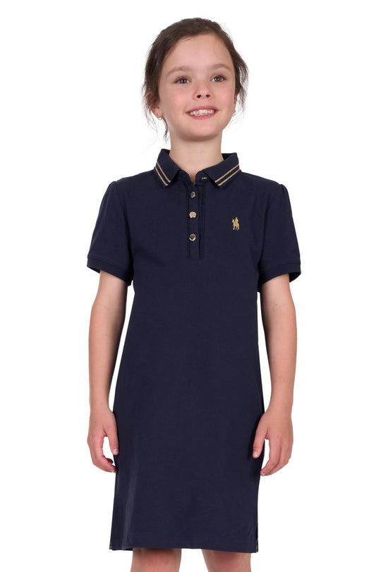 T5S5408066 Girls Traci SS Polo Dress | Navy
