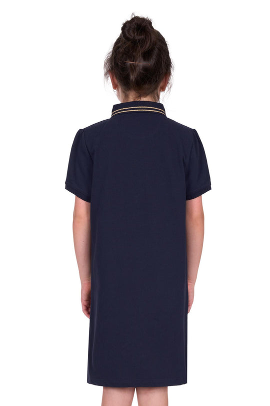 T5S5408066 Girls Traci SS Polo Dress | Navy