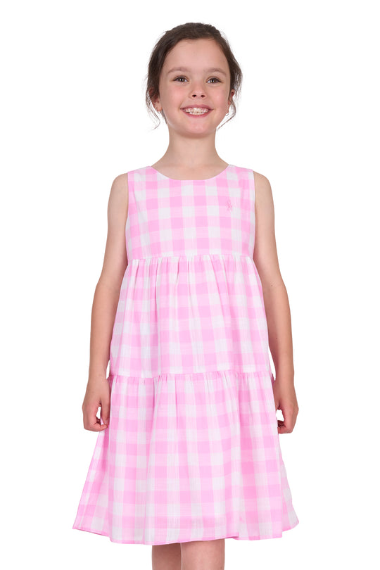 T5S5411084 Girls Amity Dress | Pink/White
