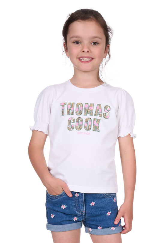 T5S5538108 Girls Cleo SS Tee | White