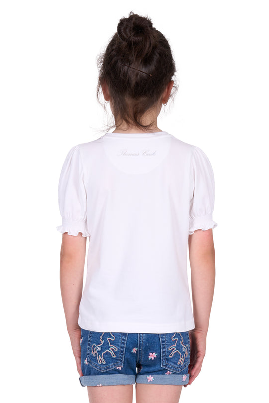 T5S5538108 Girls Cleo SS Tee | White